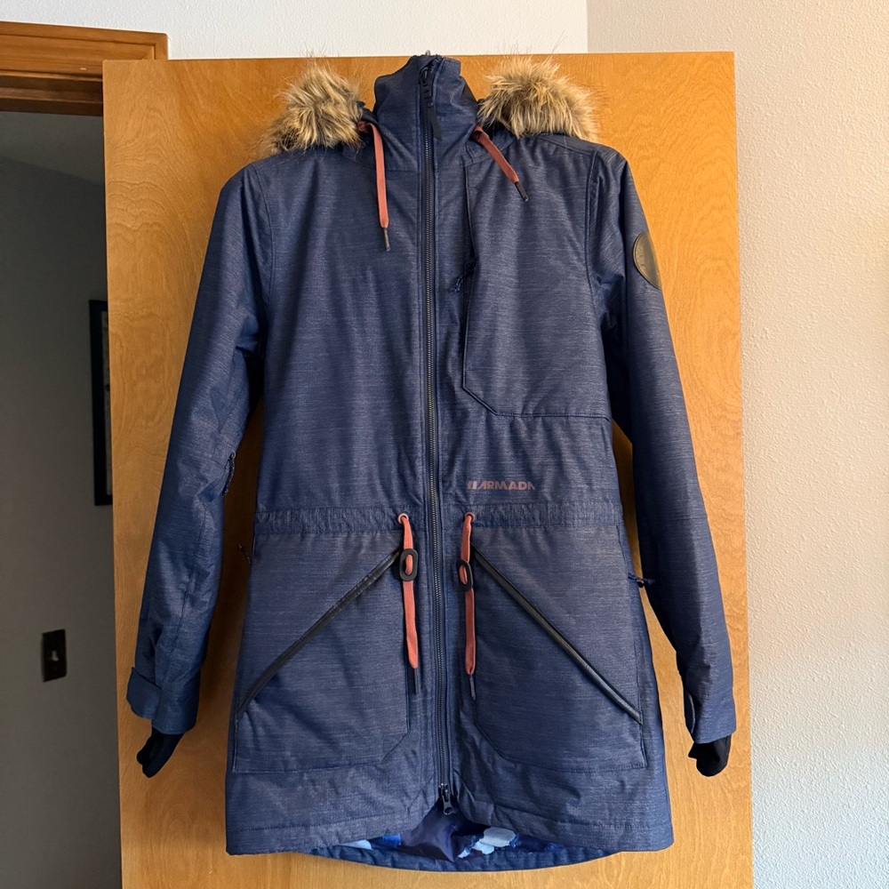 Azandon Women's Blue Ski & Snow Jacket